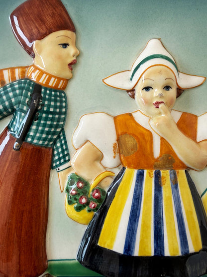 Preciosa Torino 1930s decorative ceramic tile – Dutch scene