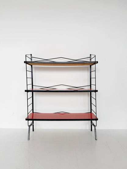 Small vintage bookcase in metal and formica – 1950s/60s