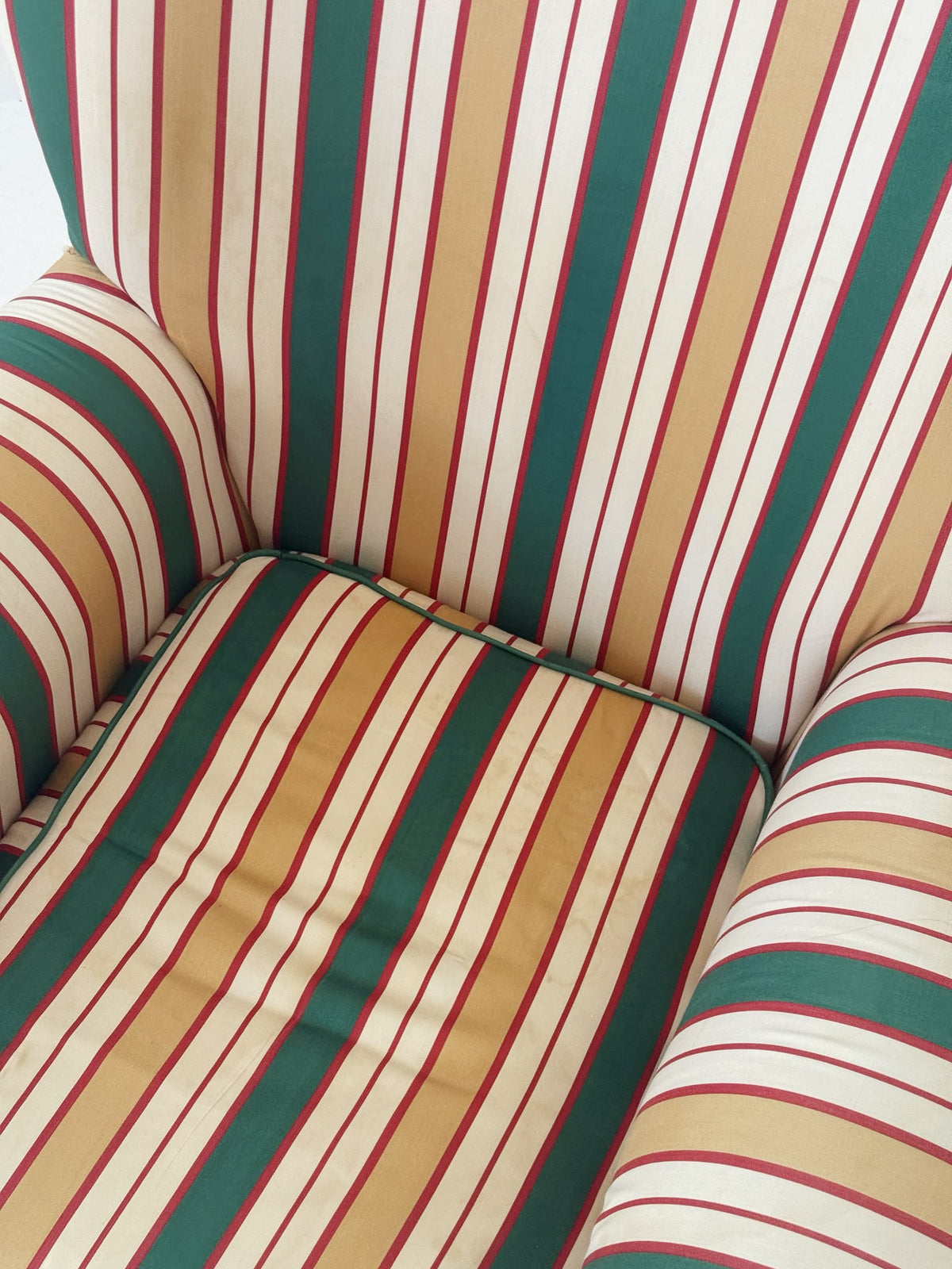 Multicoloured striped Bergère armchair