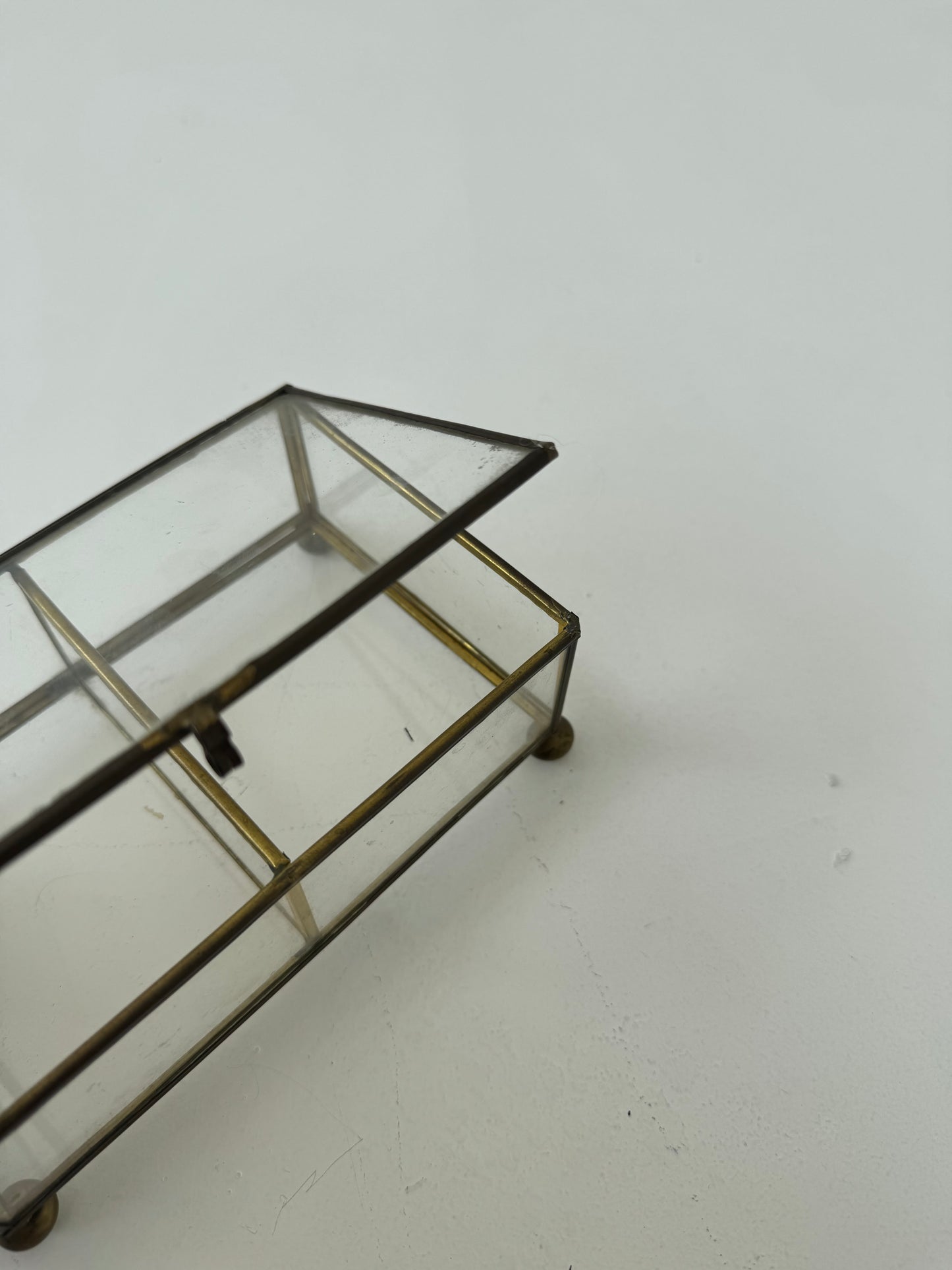 Glass and brass small box
