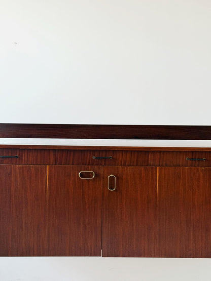 Credenza italiana degli anni '50 in mogano impiallacciato