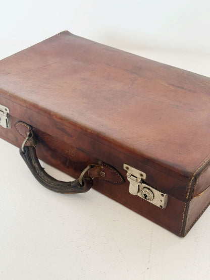 Vintage Leather Suitcase (1940s/1950s)