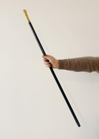 Walking stick with engraved bone handle, early 1900s