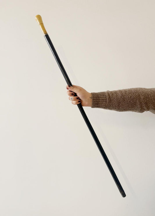 Bastone da passeggio con impugnatura in osso inciso, inizi ’900