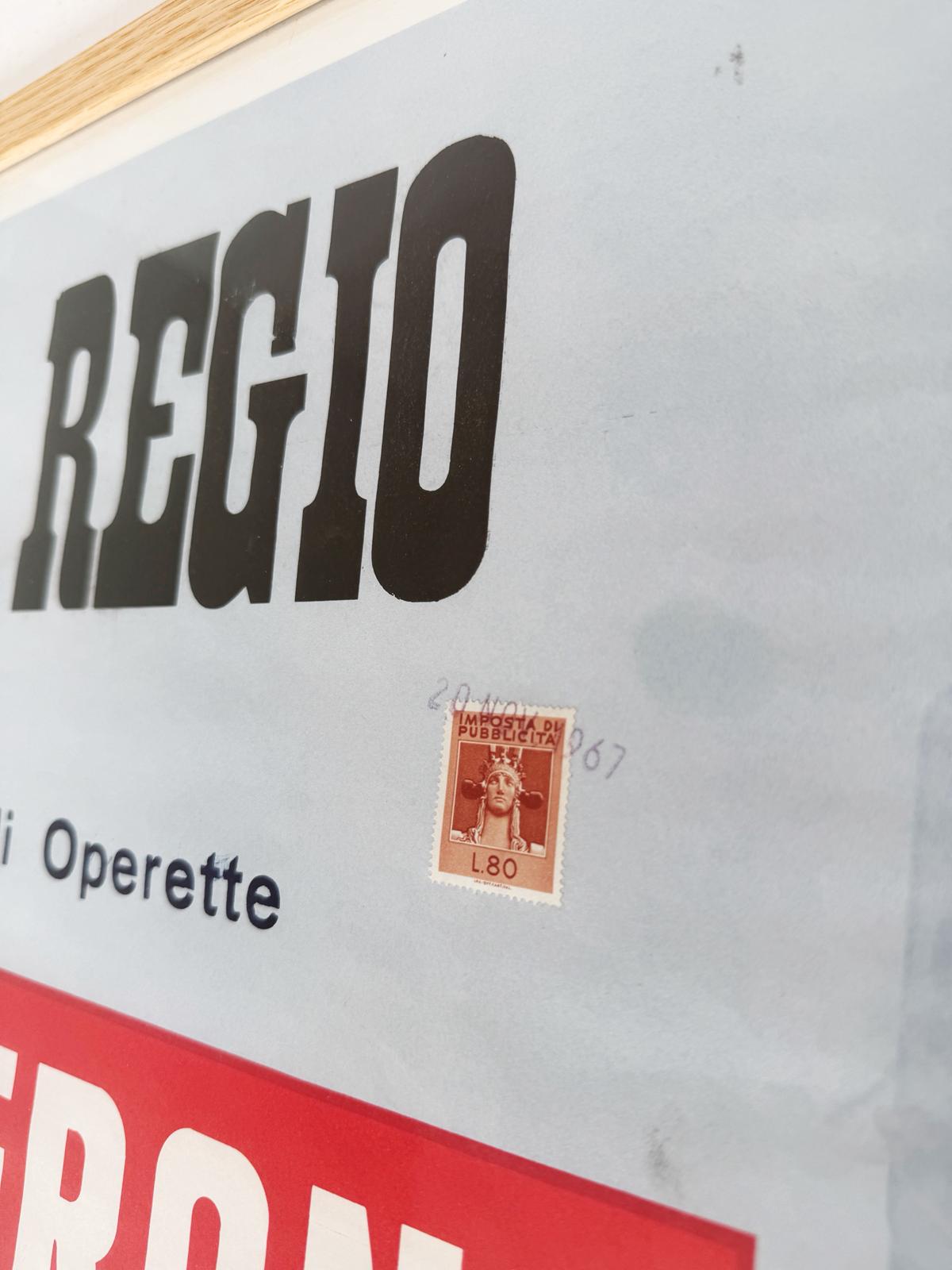 Original Teatro Regio theater poster, 1967