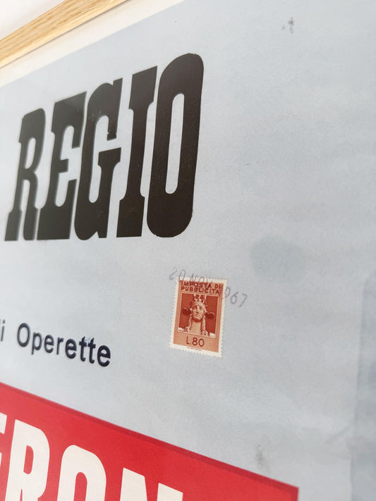 Original Teatro Regio theater poster, 1967