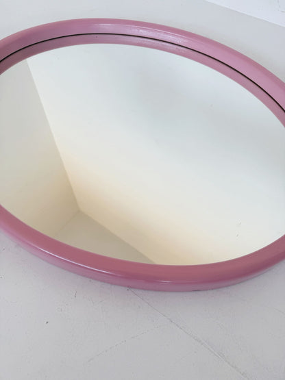 Specchio ovale da parete con cornice in legno