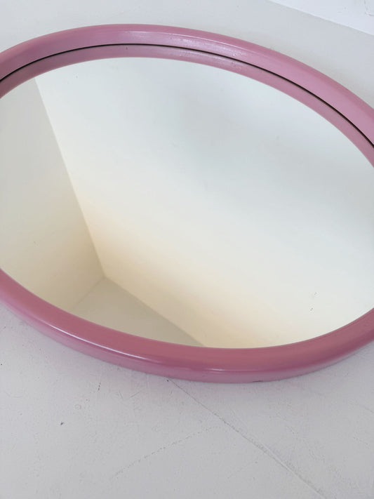 Specchio ovale da parete con cornice in legno