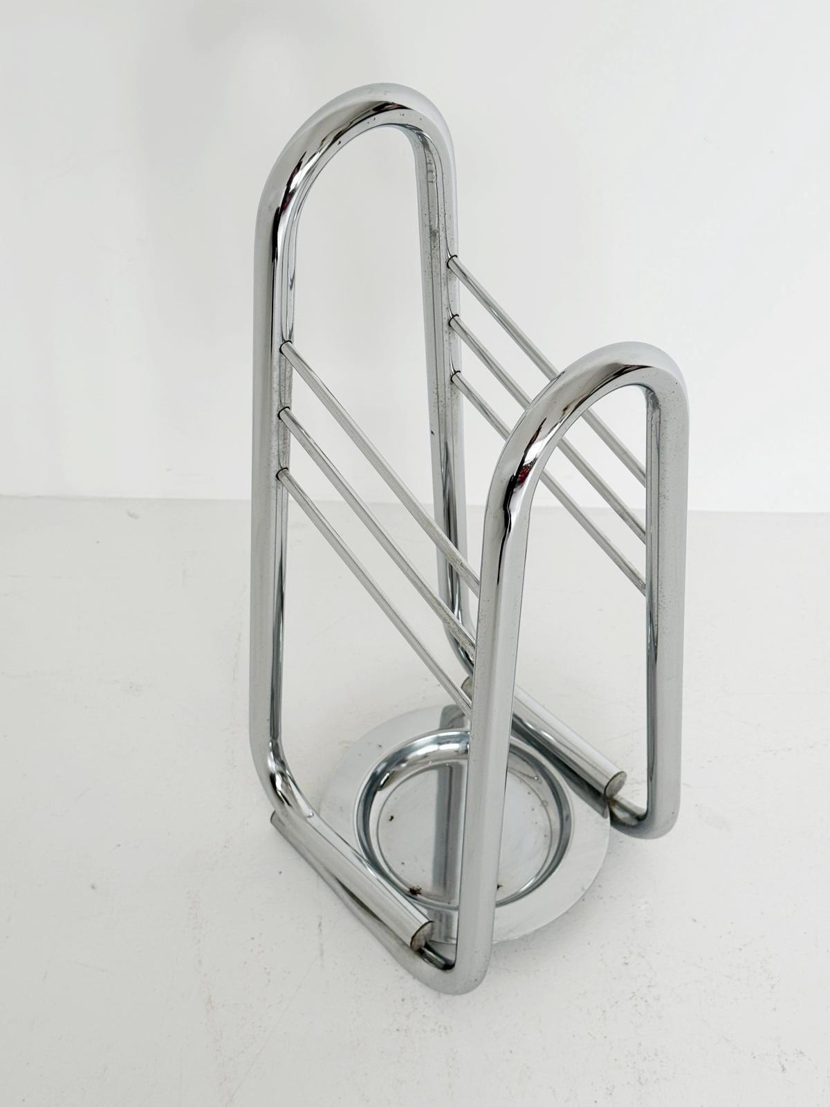 Portaombrelli in metallo cromato – design anni ’70