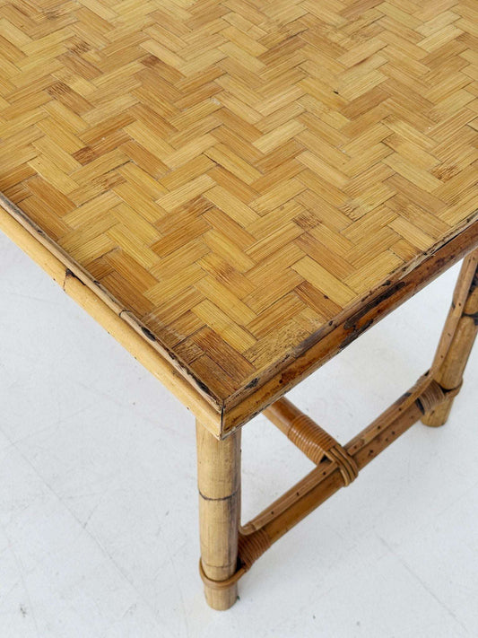 1970s Bamboo and Cane-Weave Desk