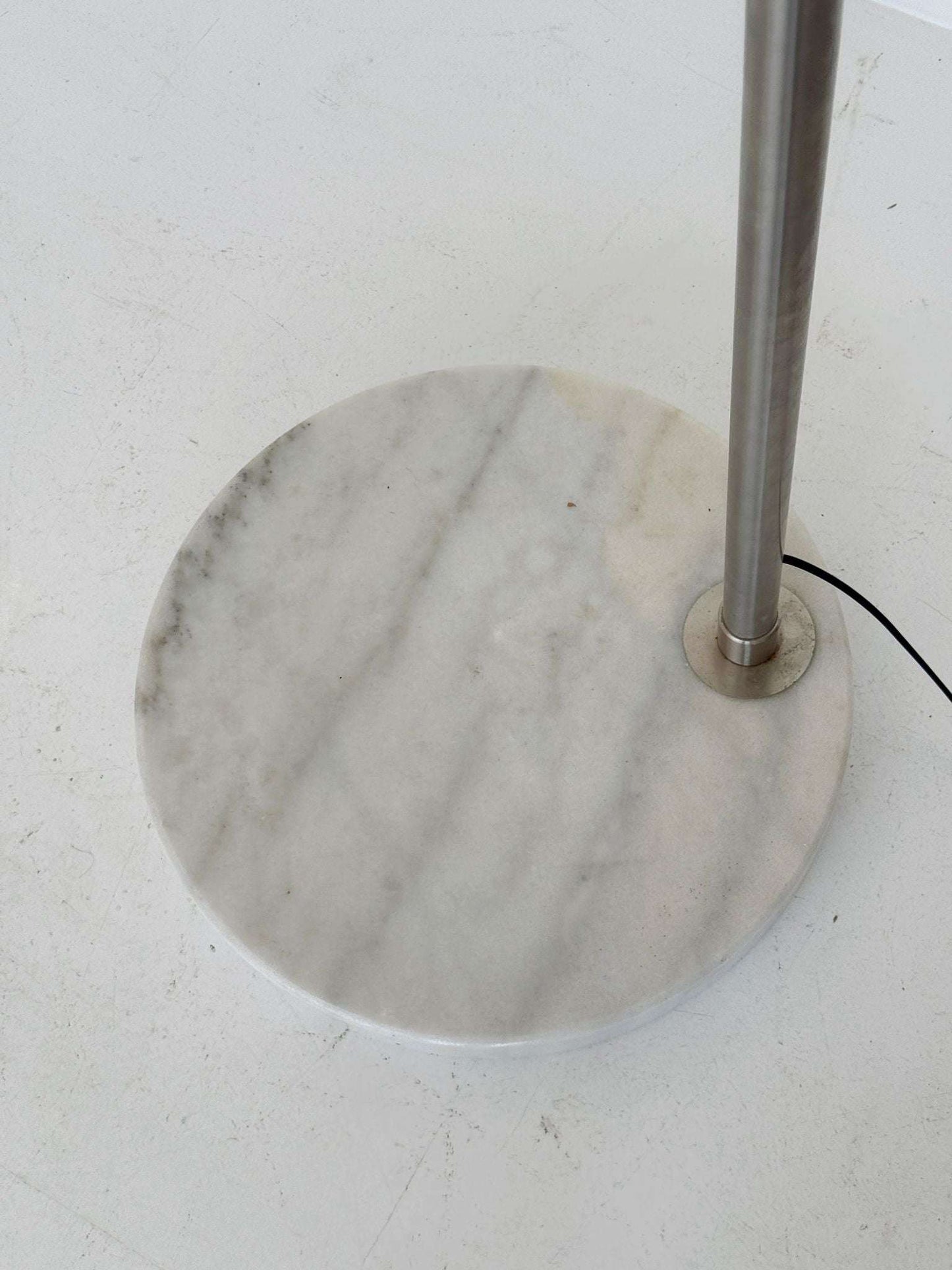 Steel and marble arched floor lamp, 1970s