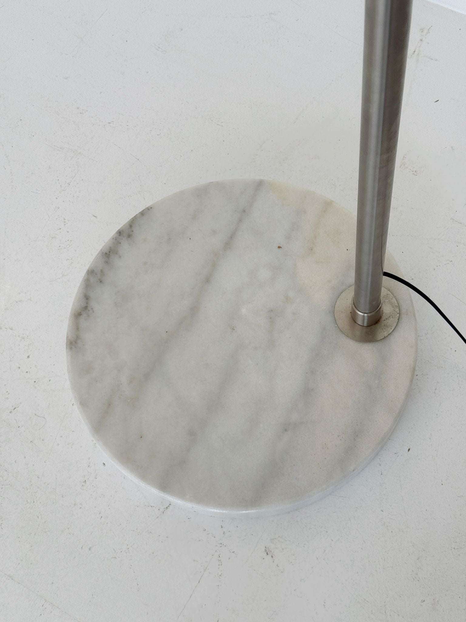 Steel and marble arched floor lamp, 1970s