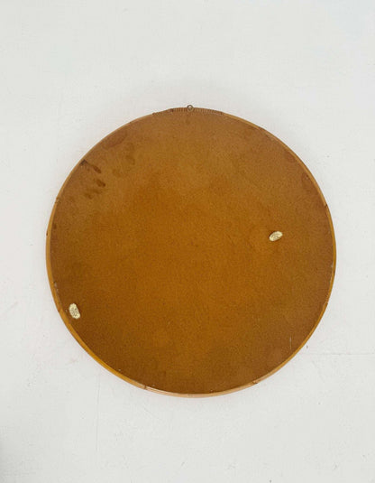 Round mirror with bamboo frame