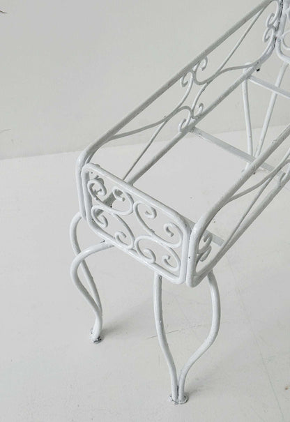 White lacquered iron flowerpot/planter, 1950s