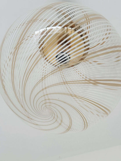 Spiral Blown Glass Pendant Lamp – 1970s