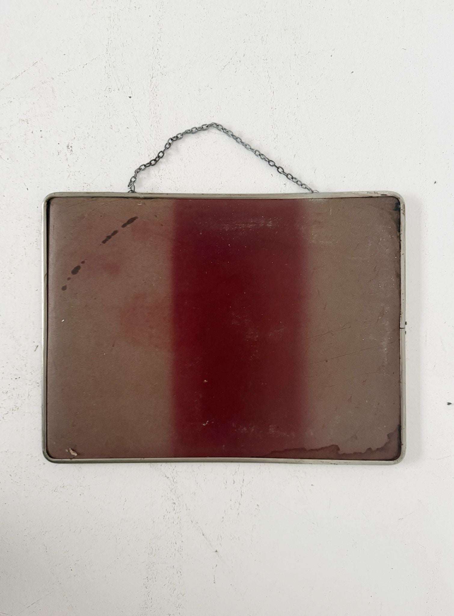 Rectangular mirror with metal frame