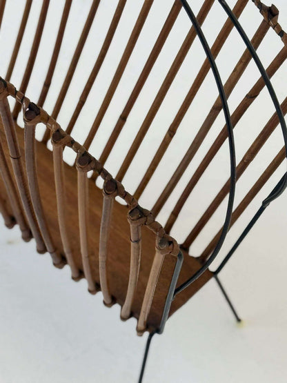 Bamboo and metal magazine rack