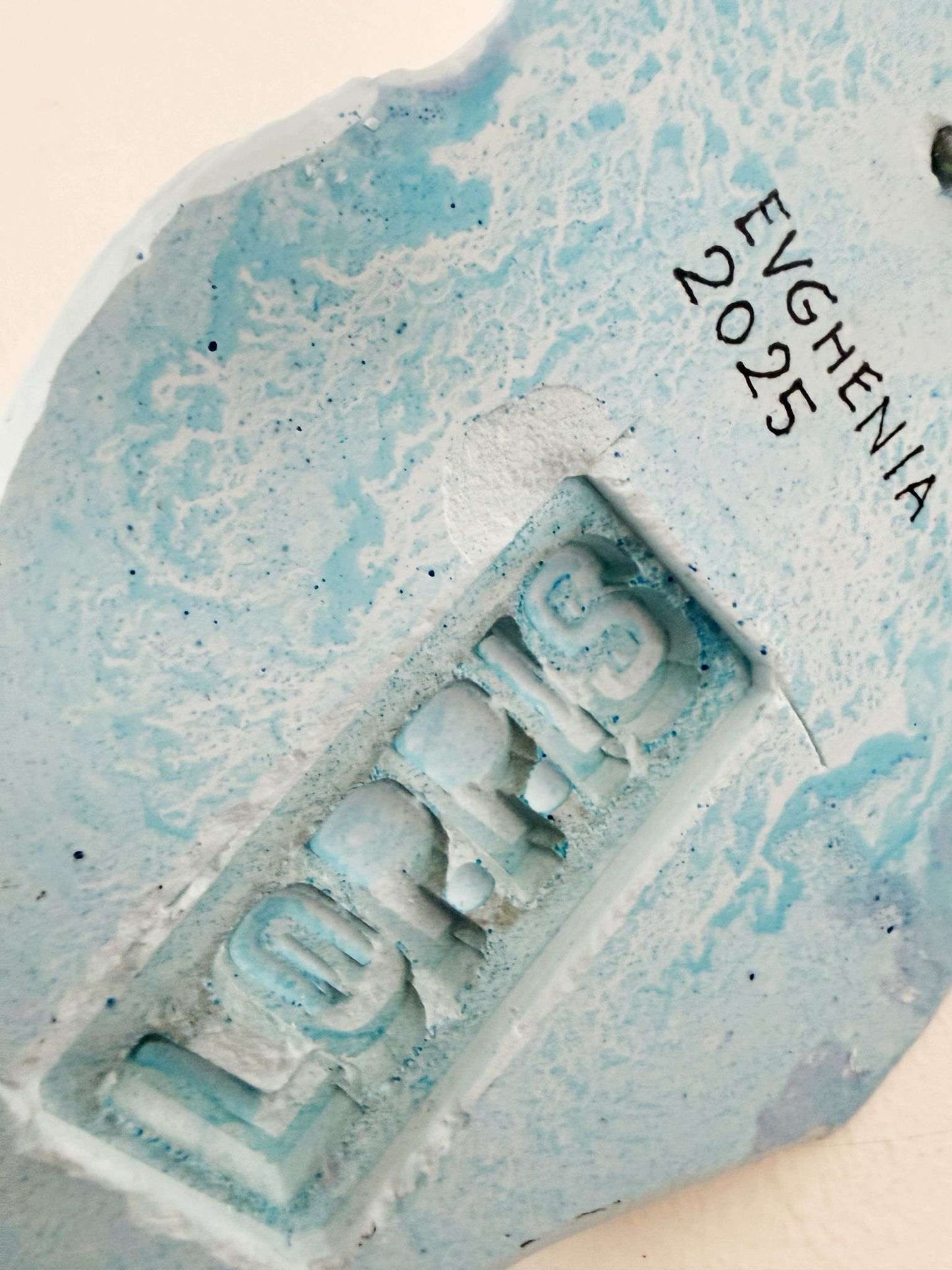 Hand-molded and finished gesso- Evghenia