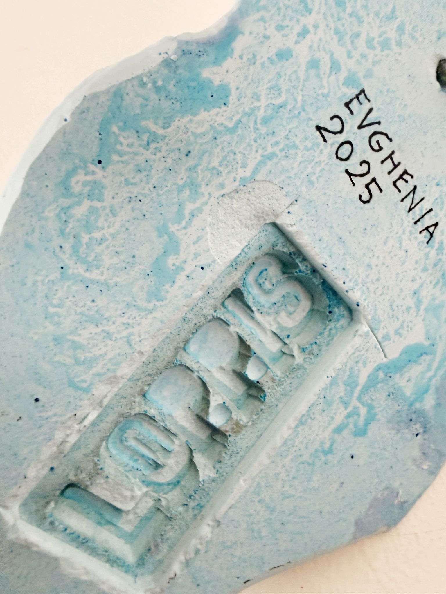 Hand-molded and finished gesso- Evghenia
