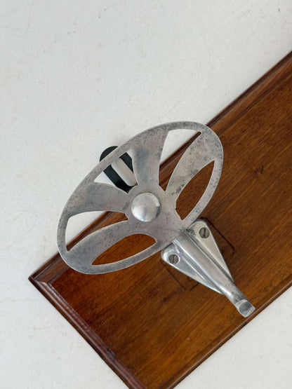 1960s wall coat rack with aluminum hooks