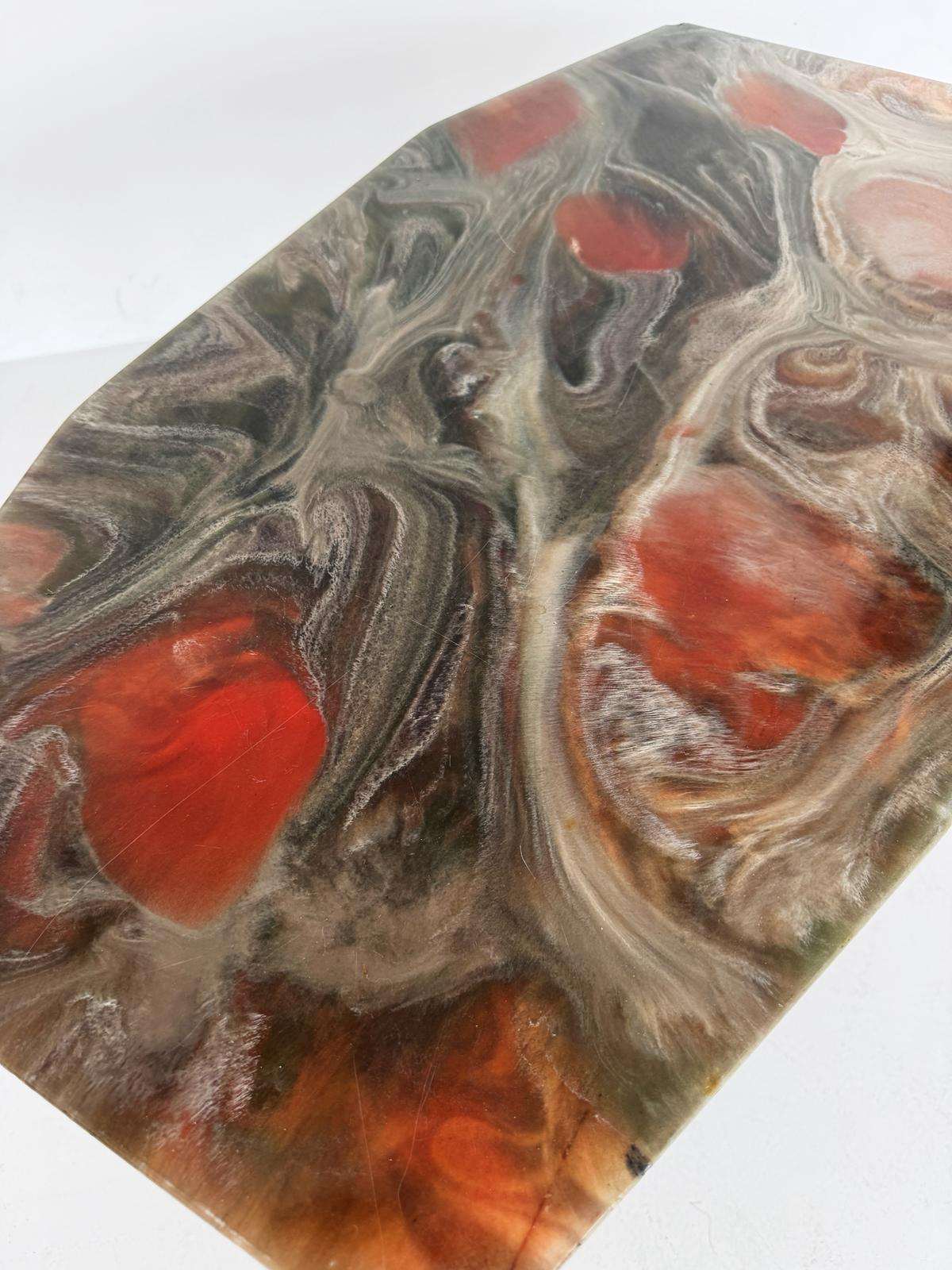 Coffee table with marbled top