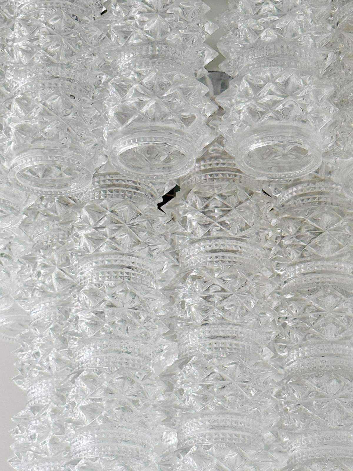 Modular pendant lamp in printed glass, 1970s
