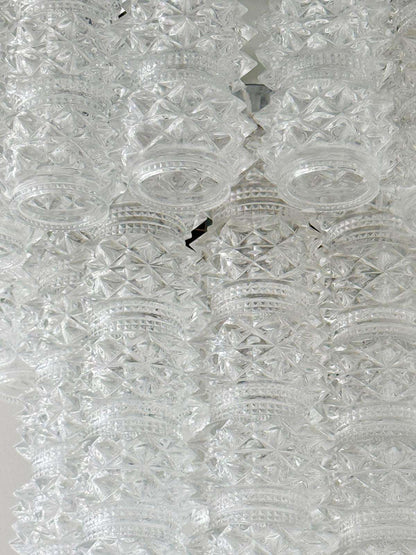Modular pendant lamp in printed glass, 1970s