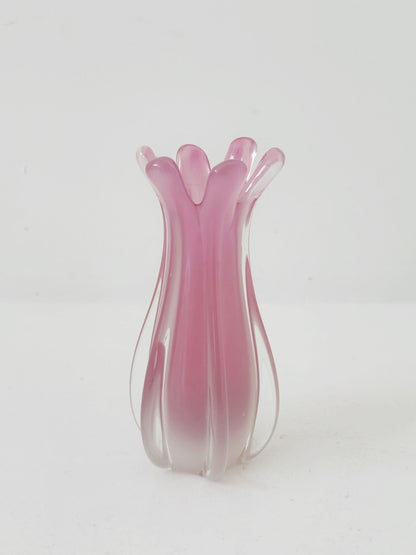 Oball Murano – Small opaline pink art glass vase, 1980s