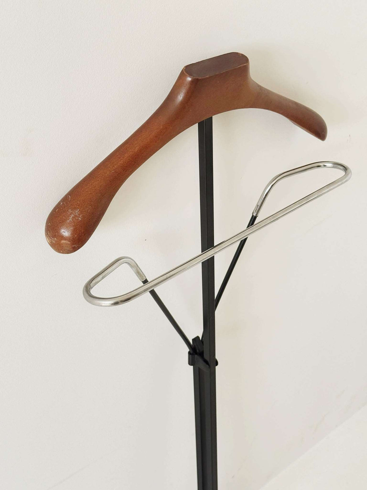1960s metal and wood valet stand