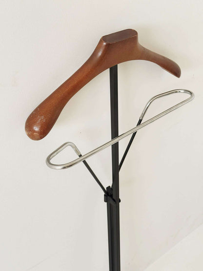 1960s metal and wood valet stand