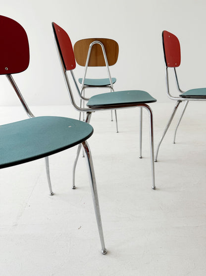Four bicolor chairs