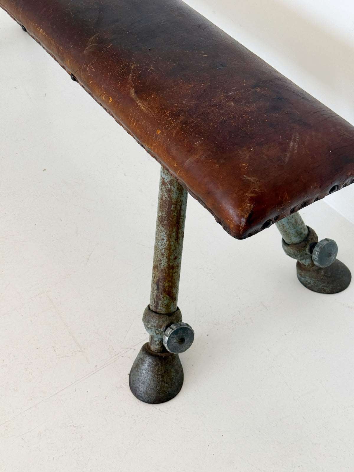 An Italian-made gym bench, dating approximately from the 1940s to the 1960s.