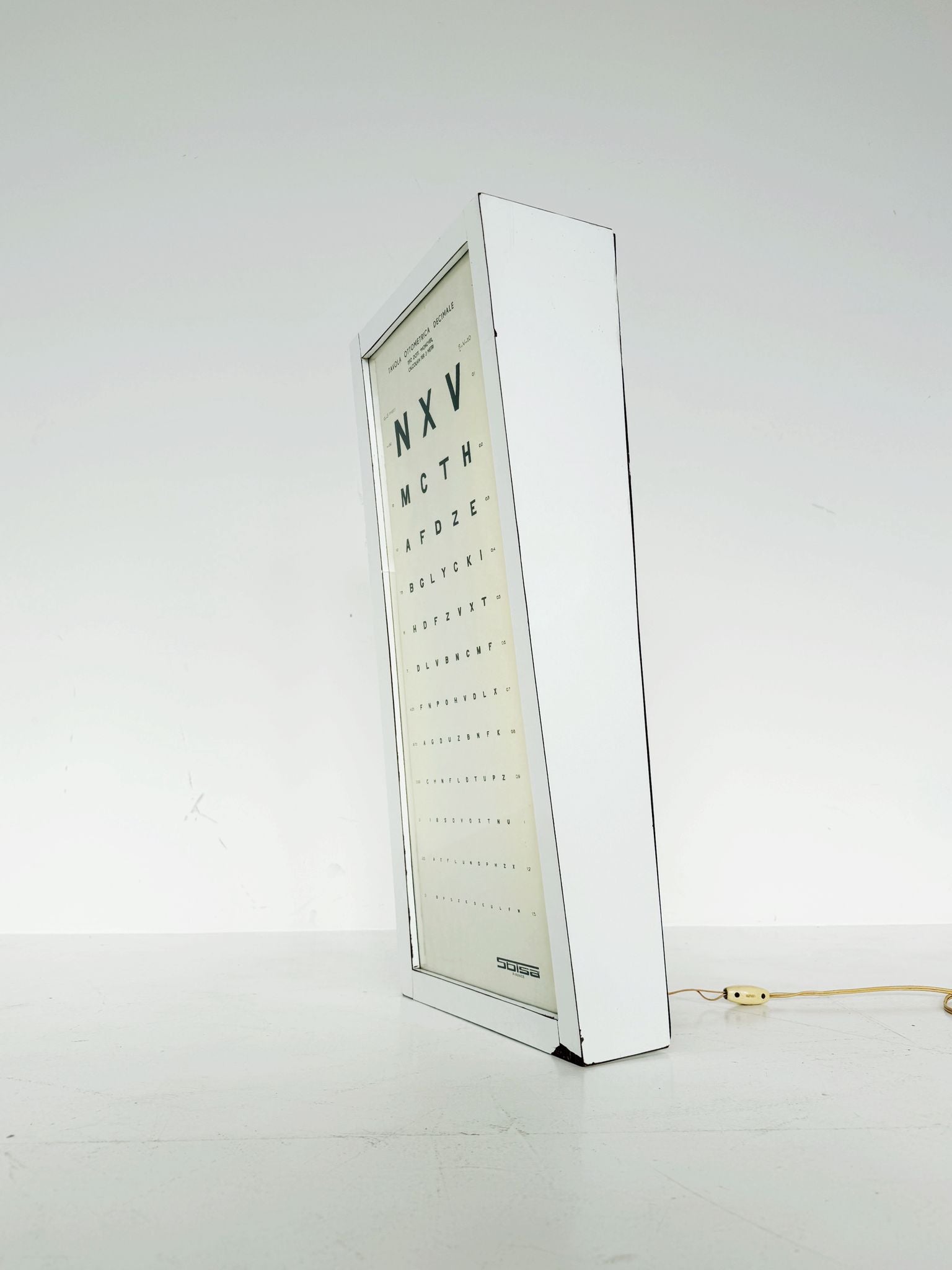 Tavola ottometrica luminosa “Monoyer” – Sbisa Firenze, anni ’60