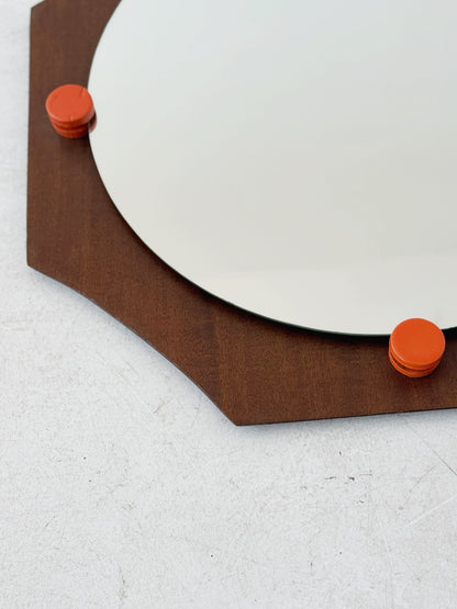 Mirror with teak frame
