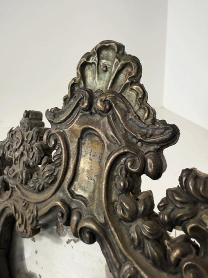 Silver-plated embossed copper altar card, 18th century