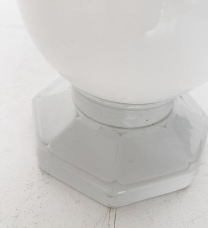 Vintage table lamp with opal glass globe – 1940s/1950s