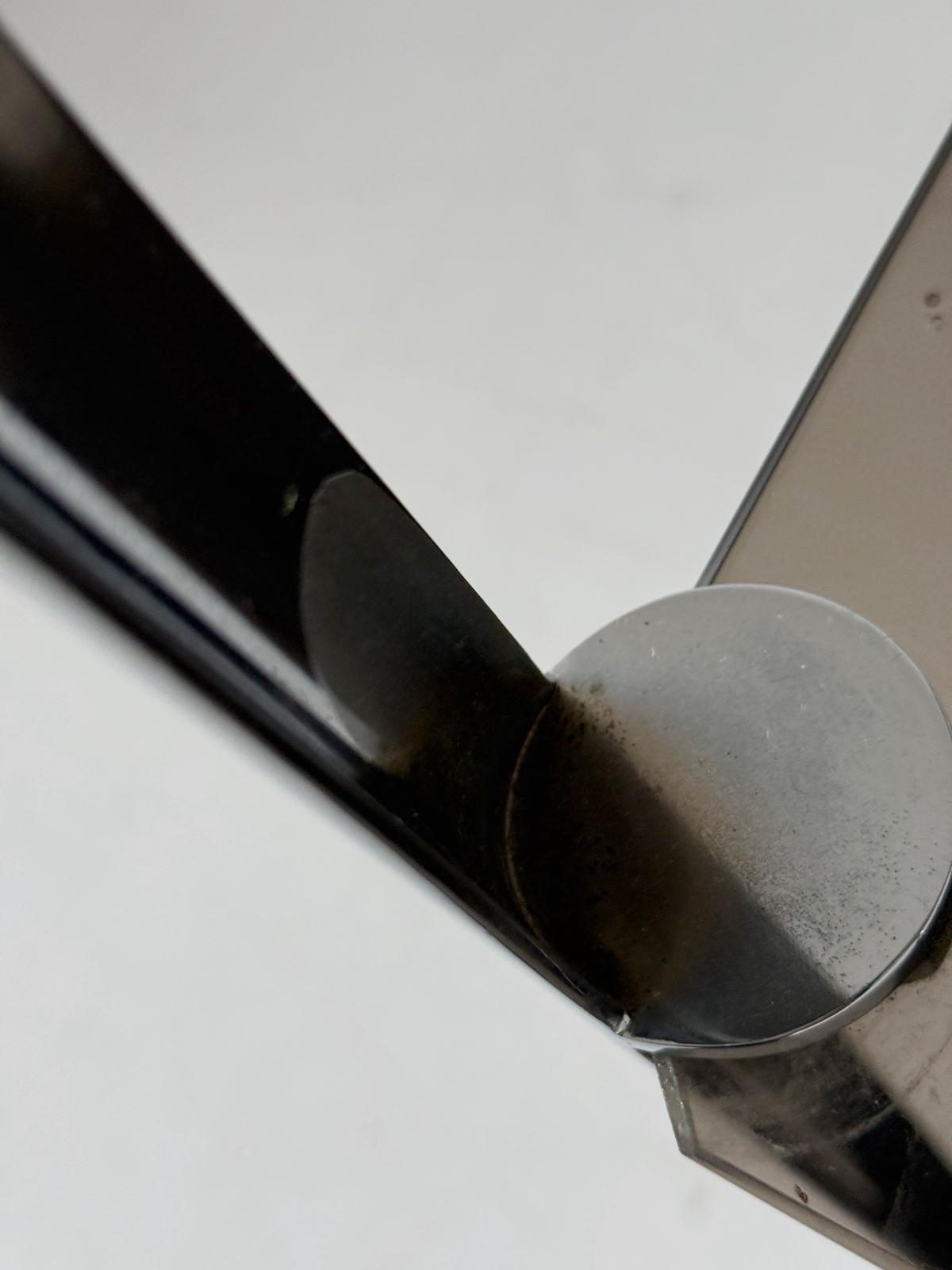 Vintage glass and chrome metal cabinet – 1970s