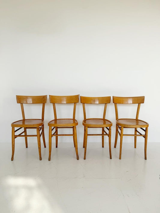 Set di 4 sedie vintage in legno – design metà Novecento