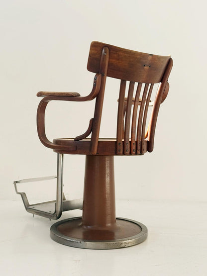 Coppia di poltrone da barbiere vintage (anni ’40–’50)