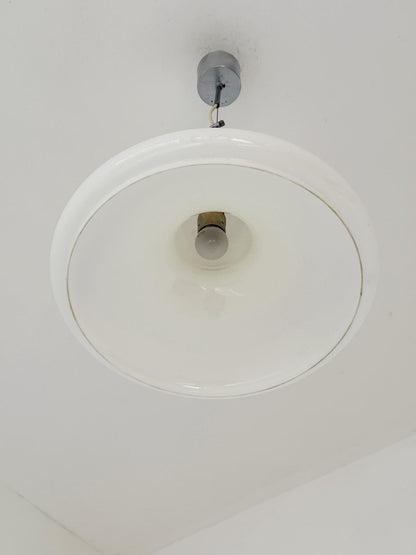 Opal glass pendant lamp, 1960s