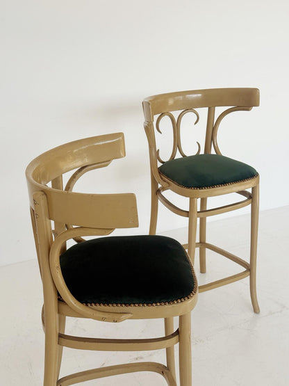 Pair of bentwood high stools