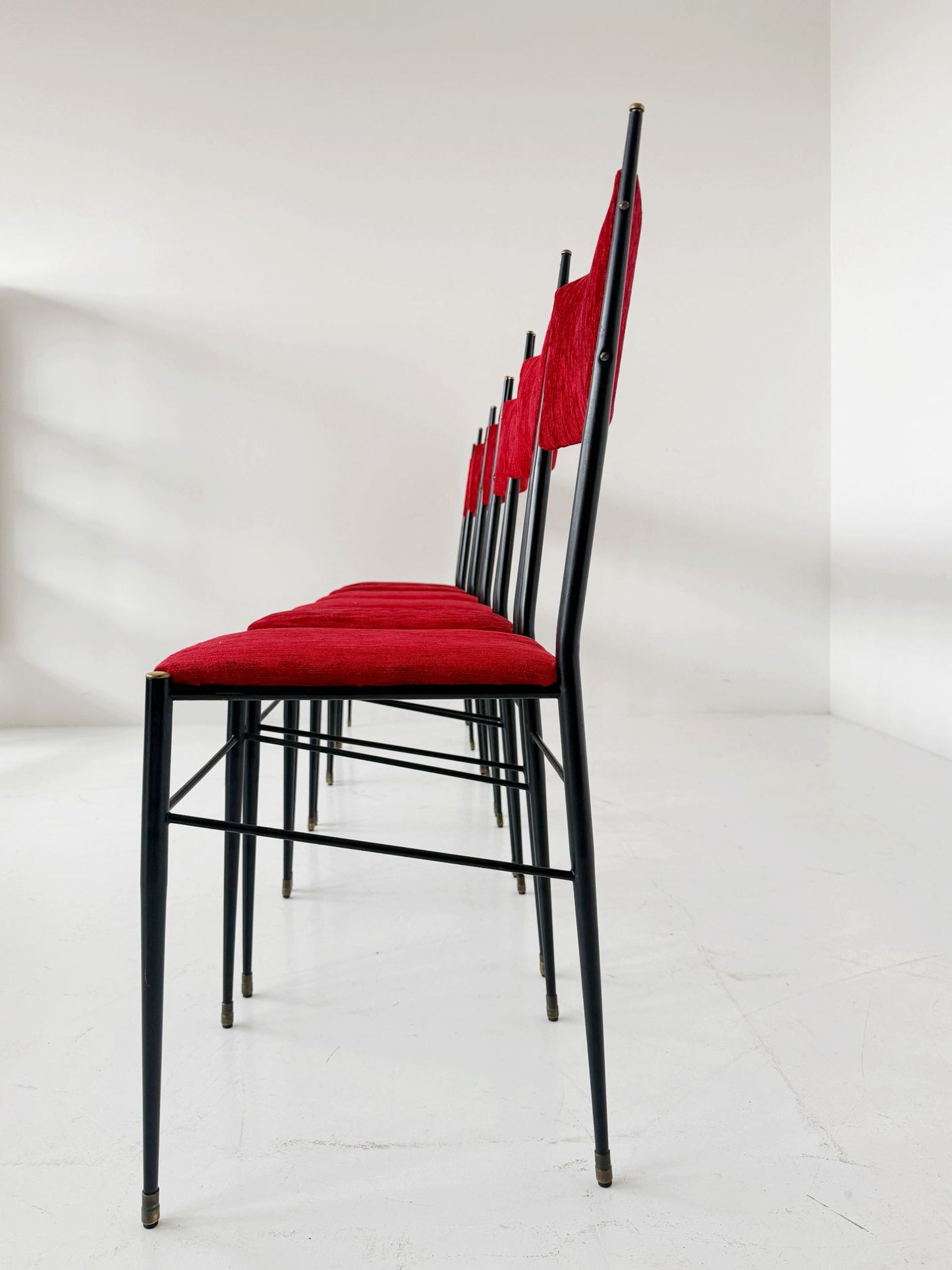 Set of Six Italian Chairs, 1950s–1960s