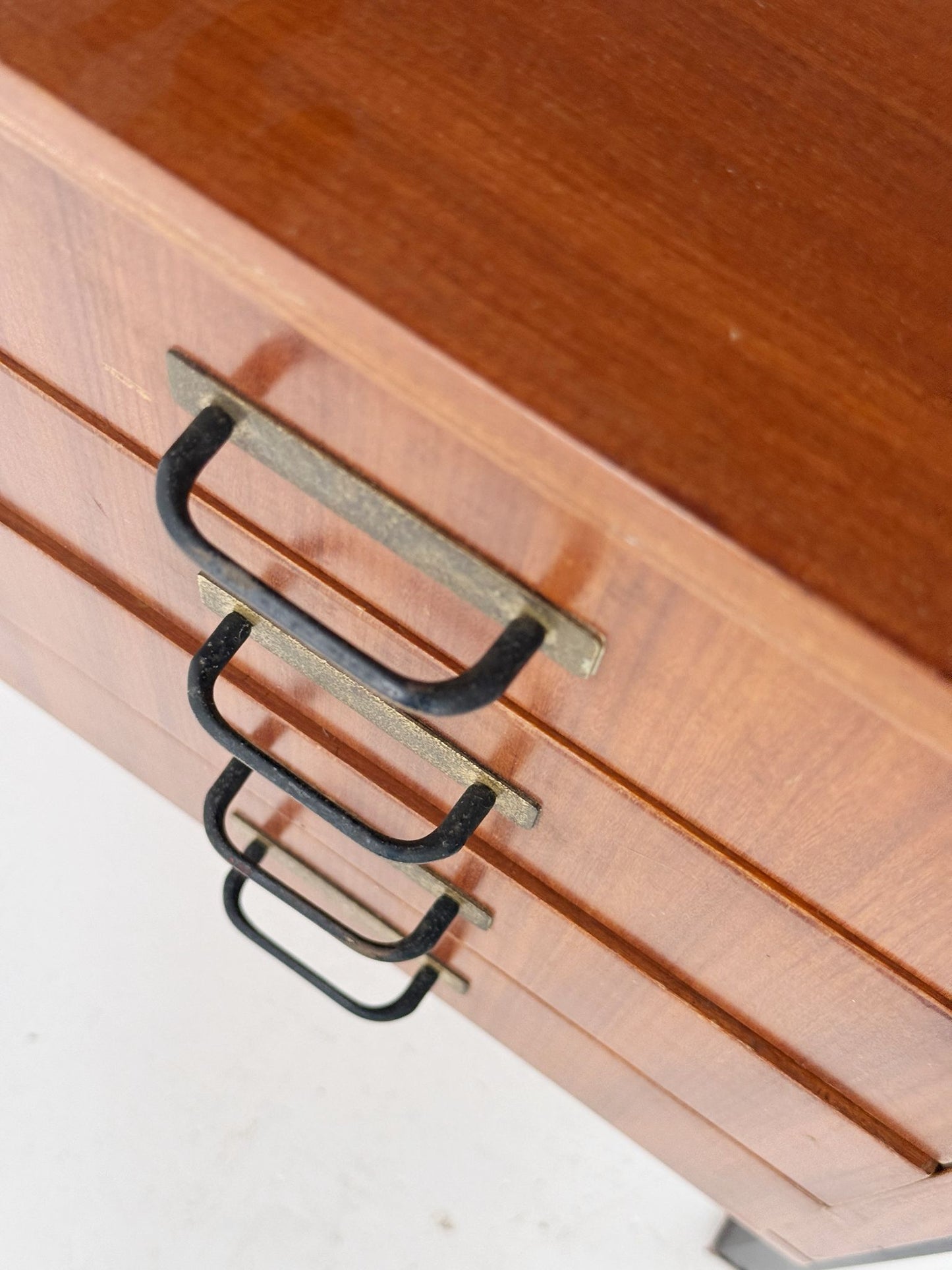 Modernist desk with floating drawer unit and green top, 1960s