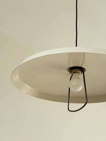 Lampadario a carrucola anni ’60/’70 in metallo verniciato avorio
