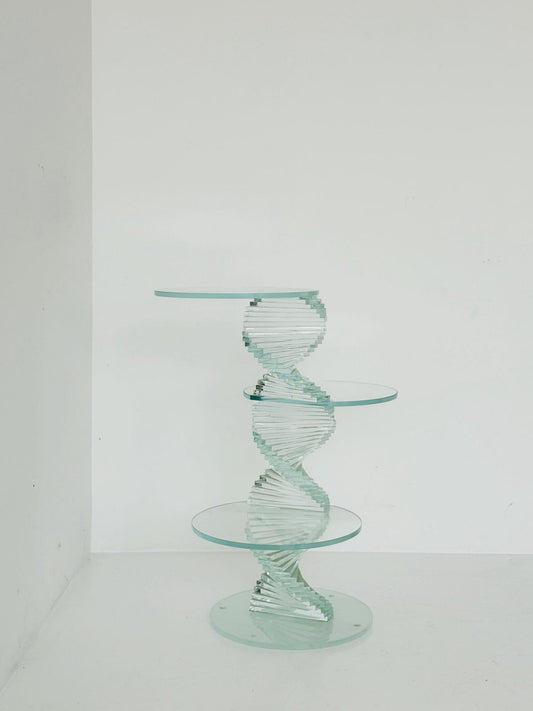 Tavolino scultoreo in vetro laminato - Anni '70/'80
