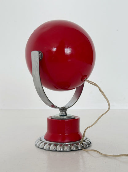 Lampada da tavolo "Occhio" anni '60 in metallo rosso regolabile