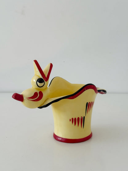 Hand-painted glazed ceramic zoomorphic vase, Czechoslovakia, 1950s/60s.