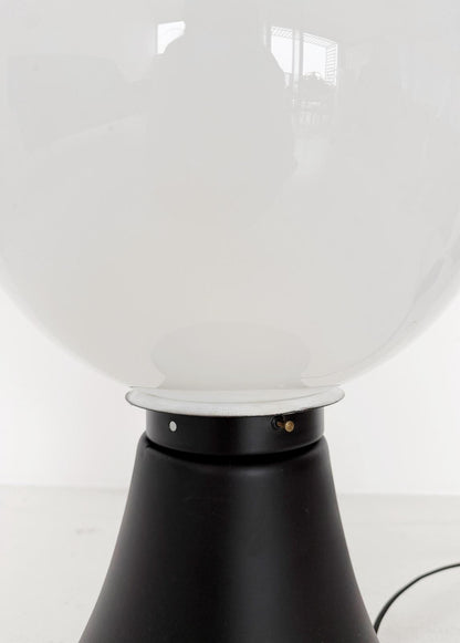 Vintage table lamp with spherical opal glass diffuser