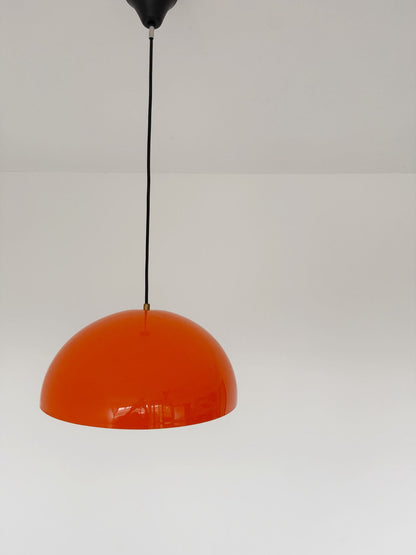 Orange plastic dome chandelier, 1970s