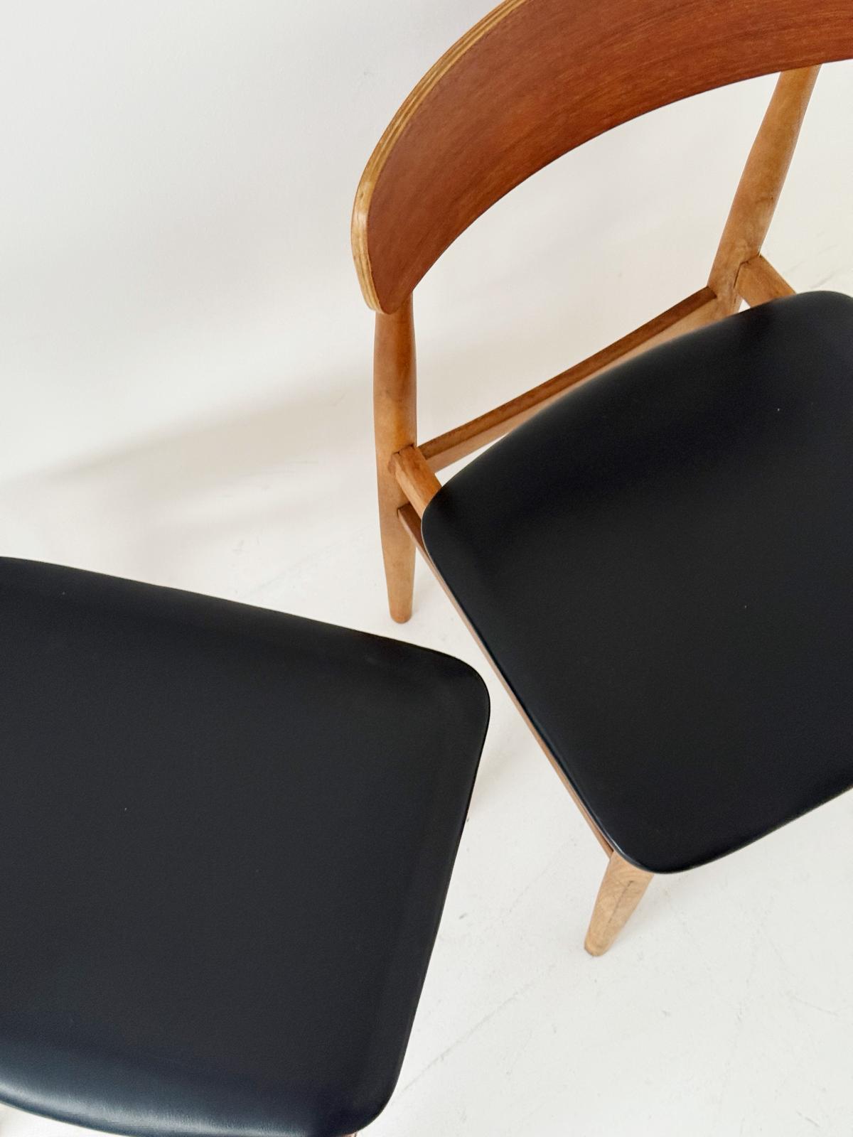 Pair of wooden chairs, Northern European production, 1950s–1960s